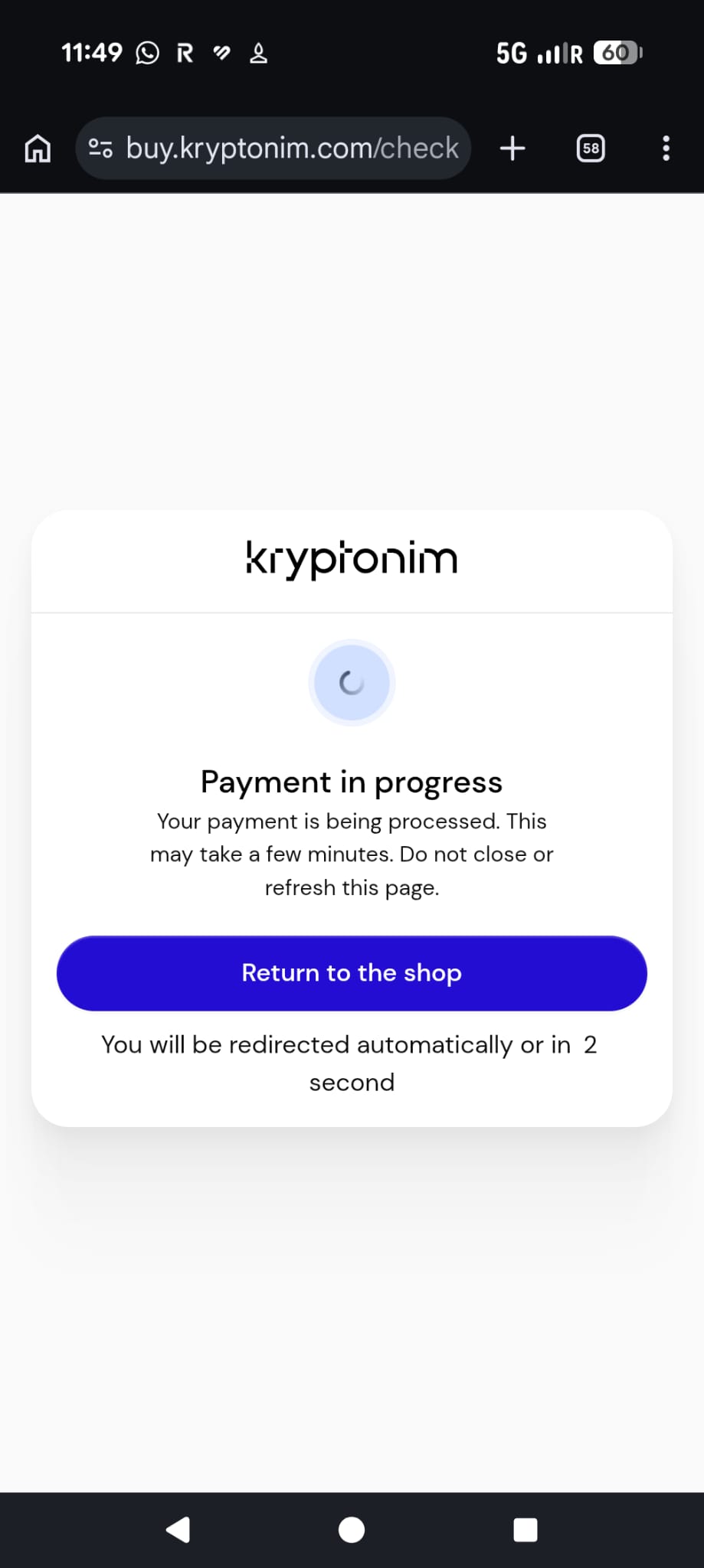 Storting van 50 euro via Revolut en Kryptonim